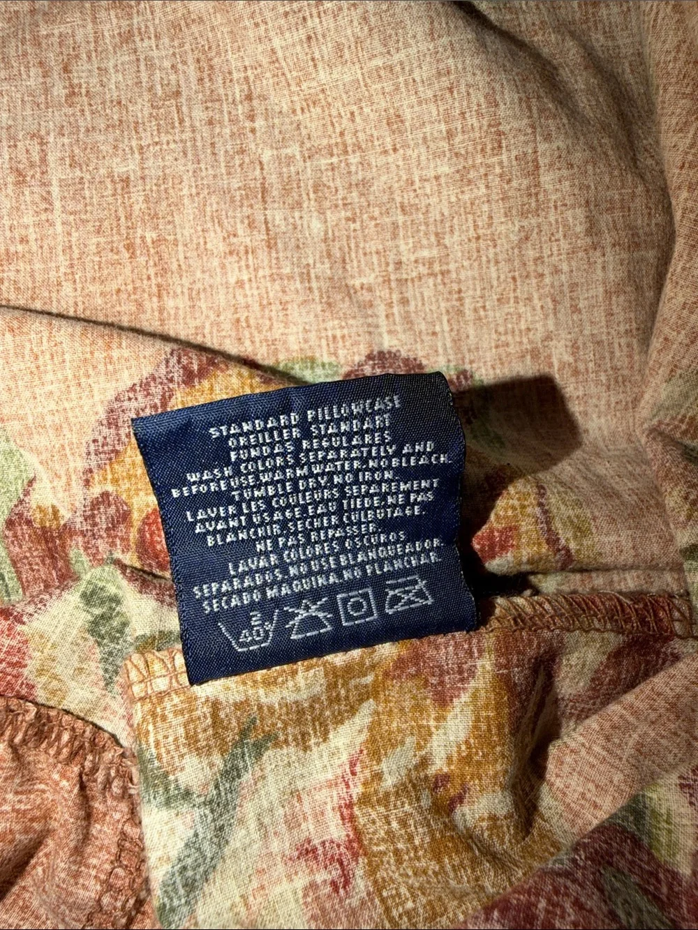 Vintage 1980s Ralph Lauren MAURA Pair Standard Pillowcases Ruffled Floral Pair